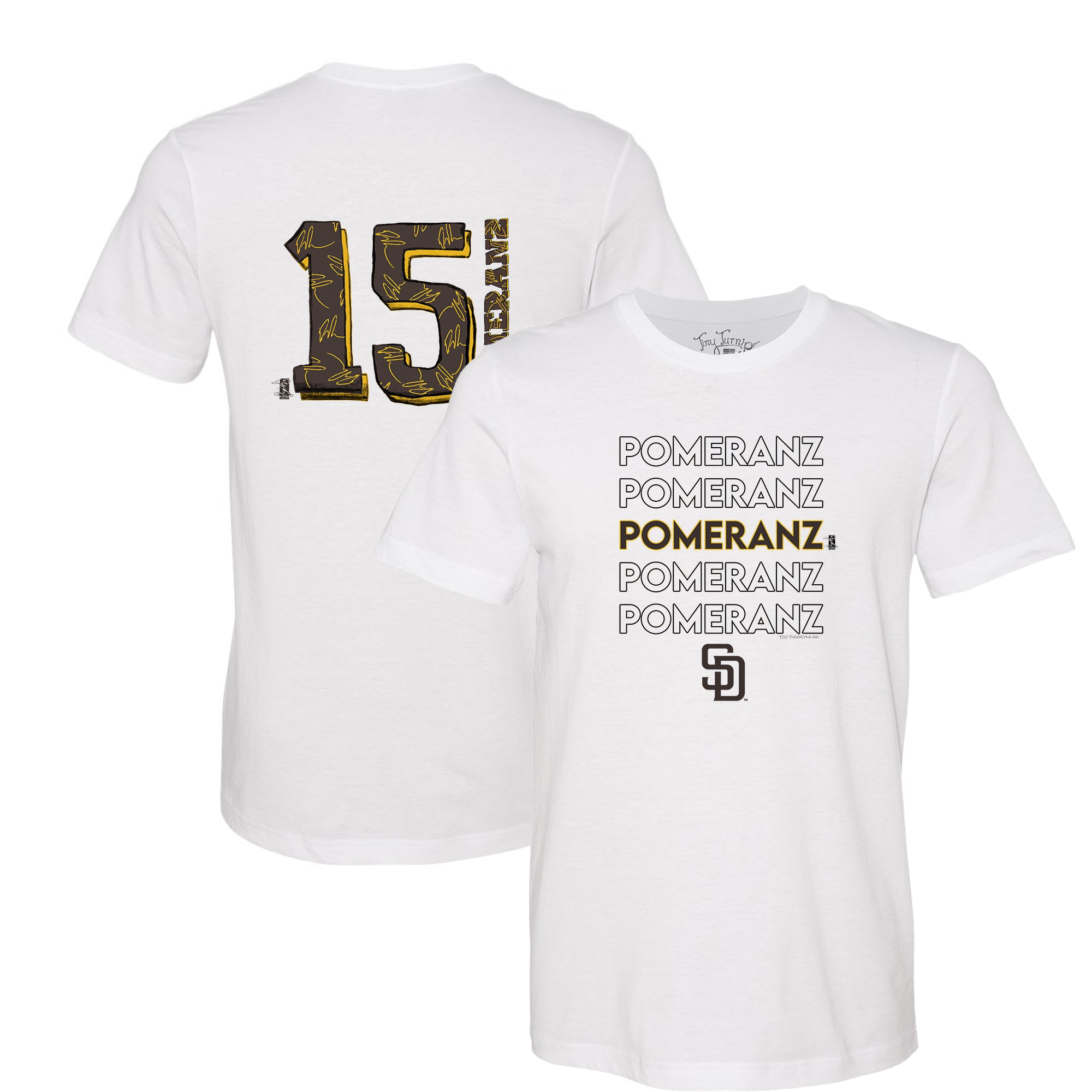 Youth Tiny Turnip White/Gold San Diego Padres Kate 3/4-Sleeve Raglan T-Shirt Size: Extra Large