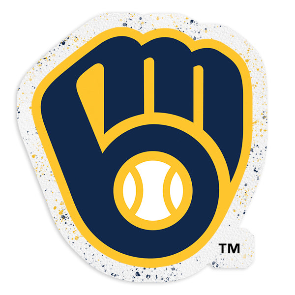 TinyTurnip Milwaukee Brewers Stitched Baseball 3/4 Navy Blue Sleeve Raglan Unisex S