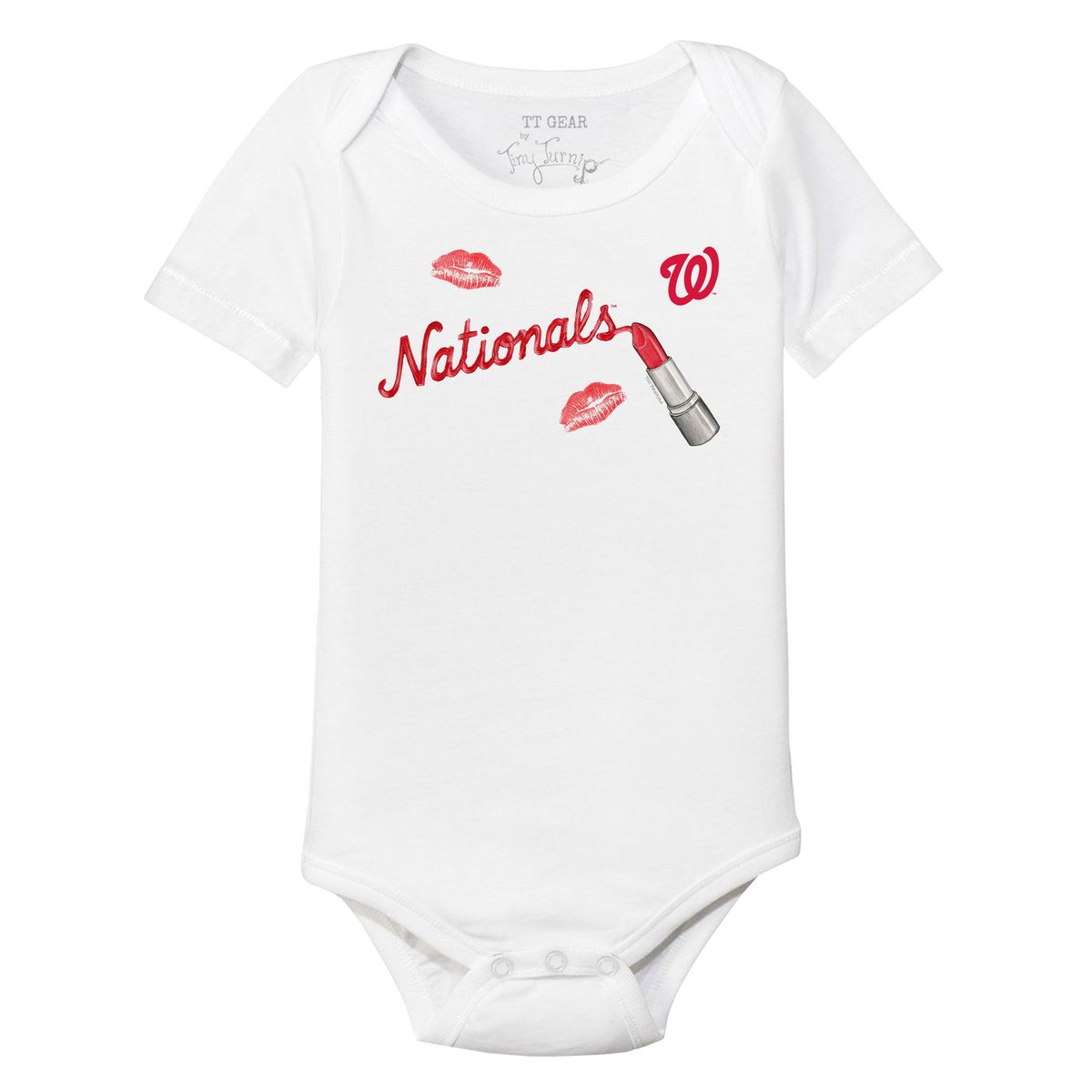 Washington Nationals Lipstick Short Sleeve Snapper - Tiny Turnip