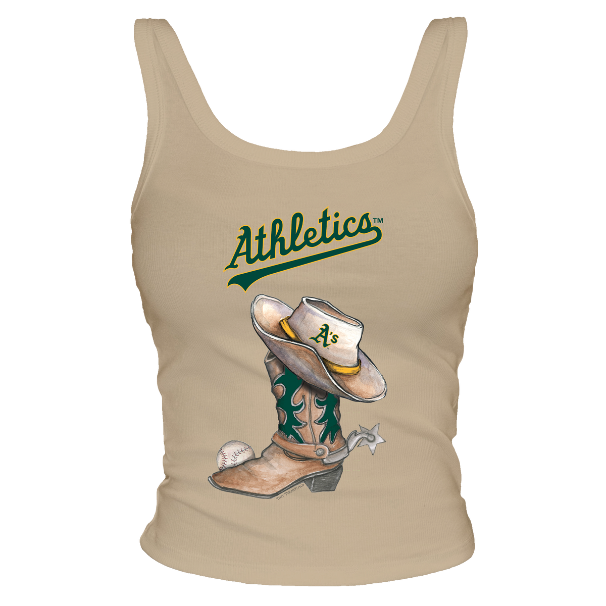 Oakland Athletics Cowboy Boot Ribbed Tank