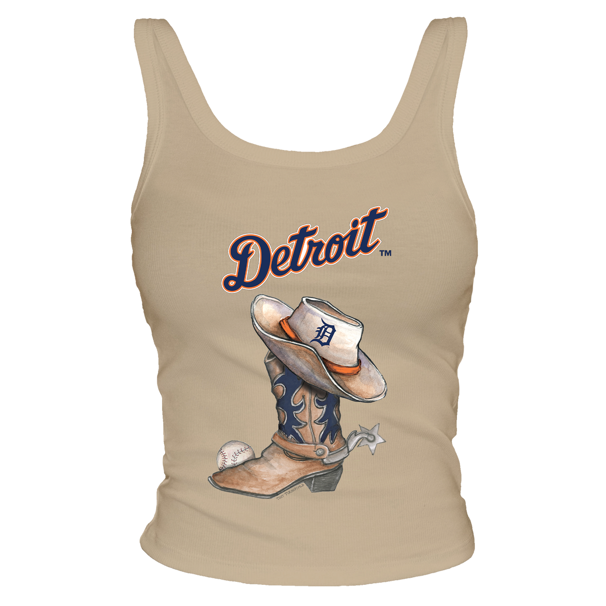 Detroit Tigers Cowboy Boot Ribbed Tank