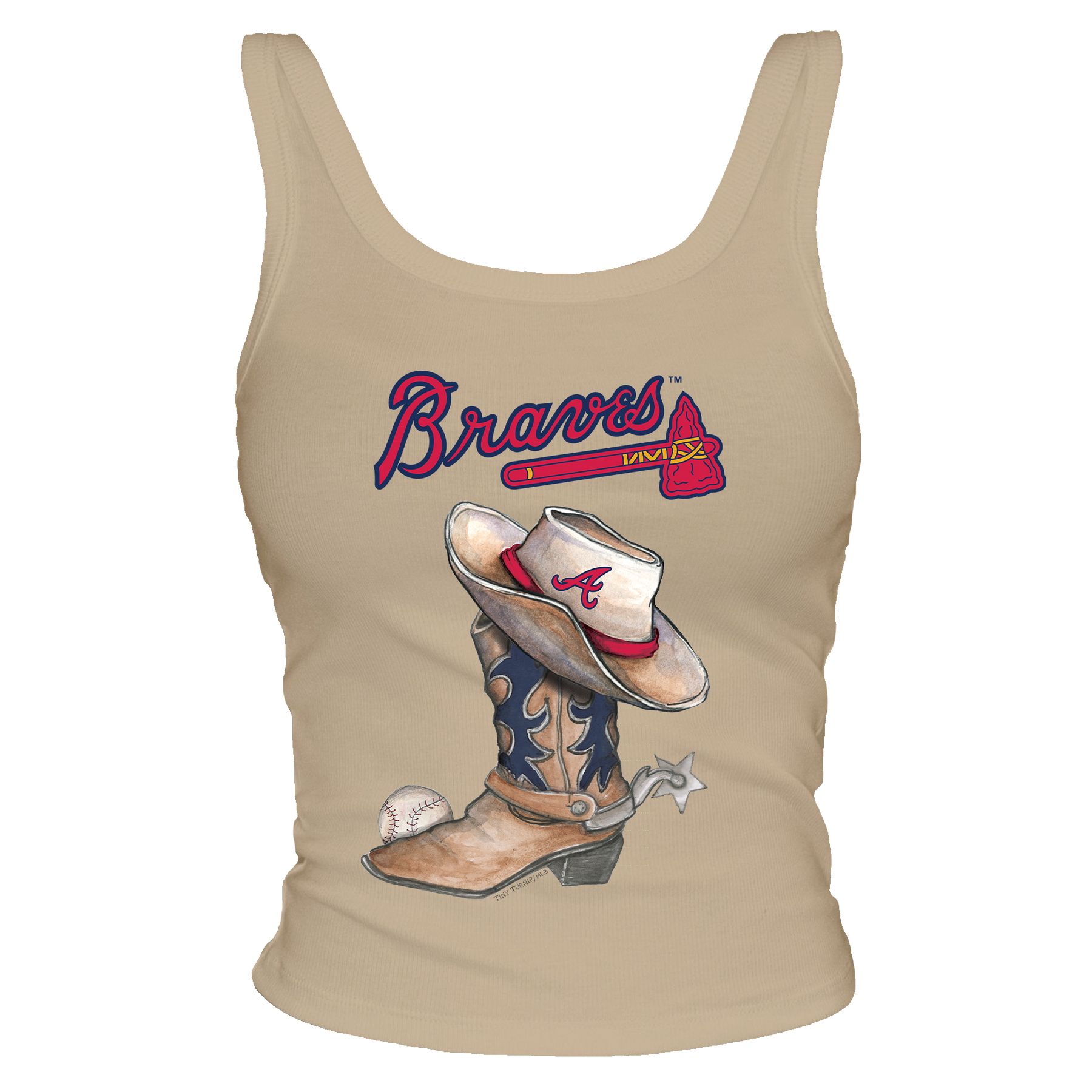 Atlanta Braves Cowboy Boot Ribbed Tank