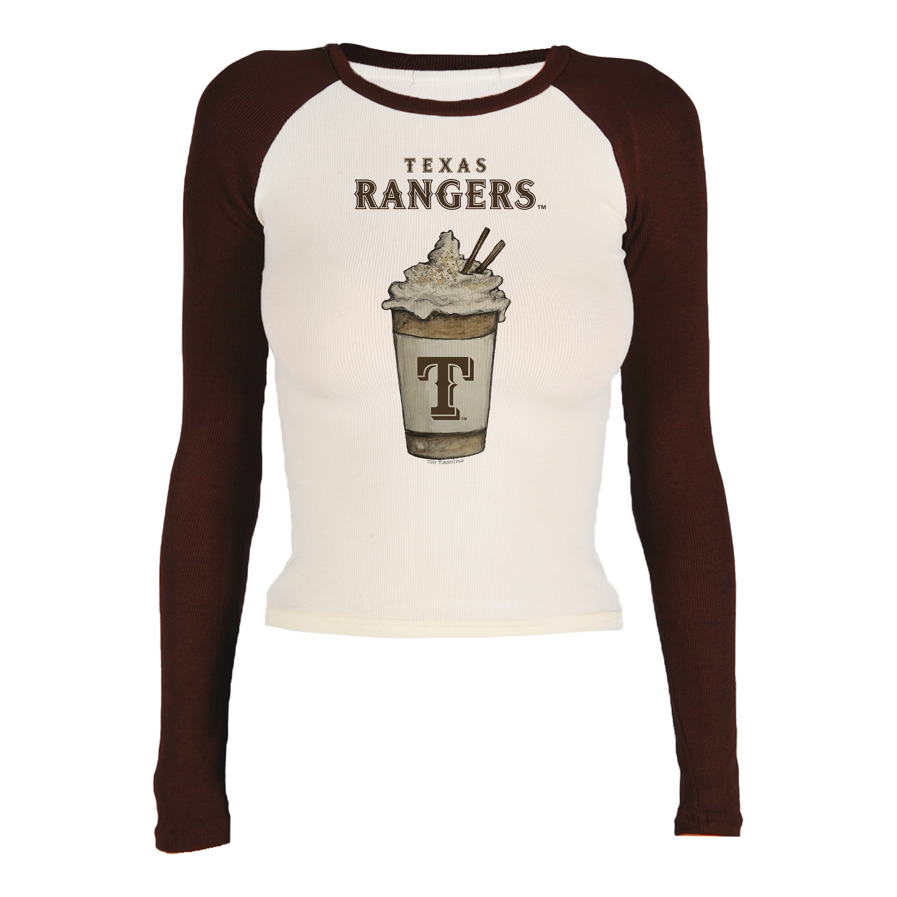 Texas Rangers Latte Roxy Raglan Long Sleeve