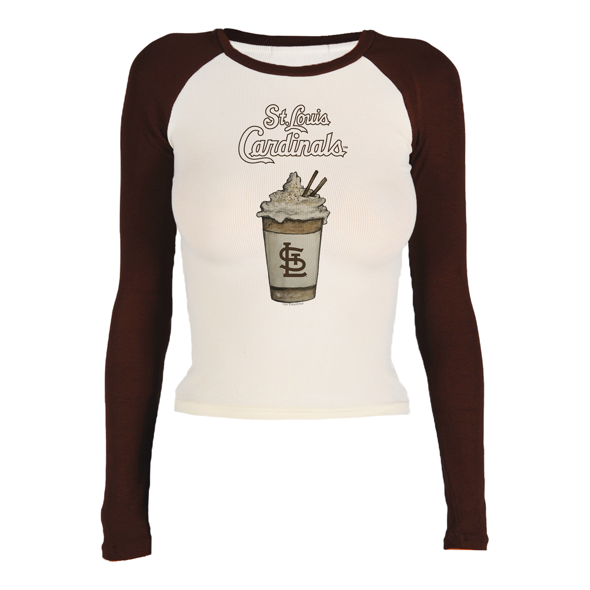 St. Louis Cardinals Latte Roxy Raglan Long Sleeve