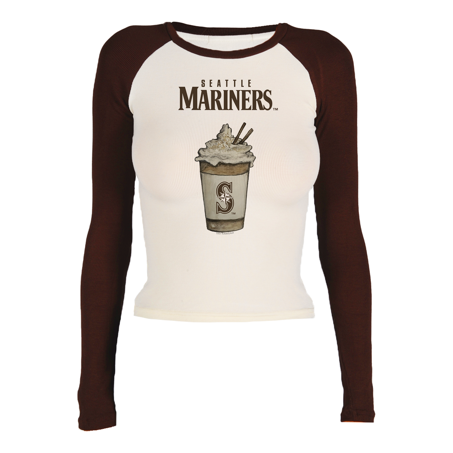 Seattle Mariners Latte Roxy Raglan Long Sleeve