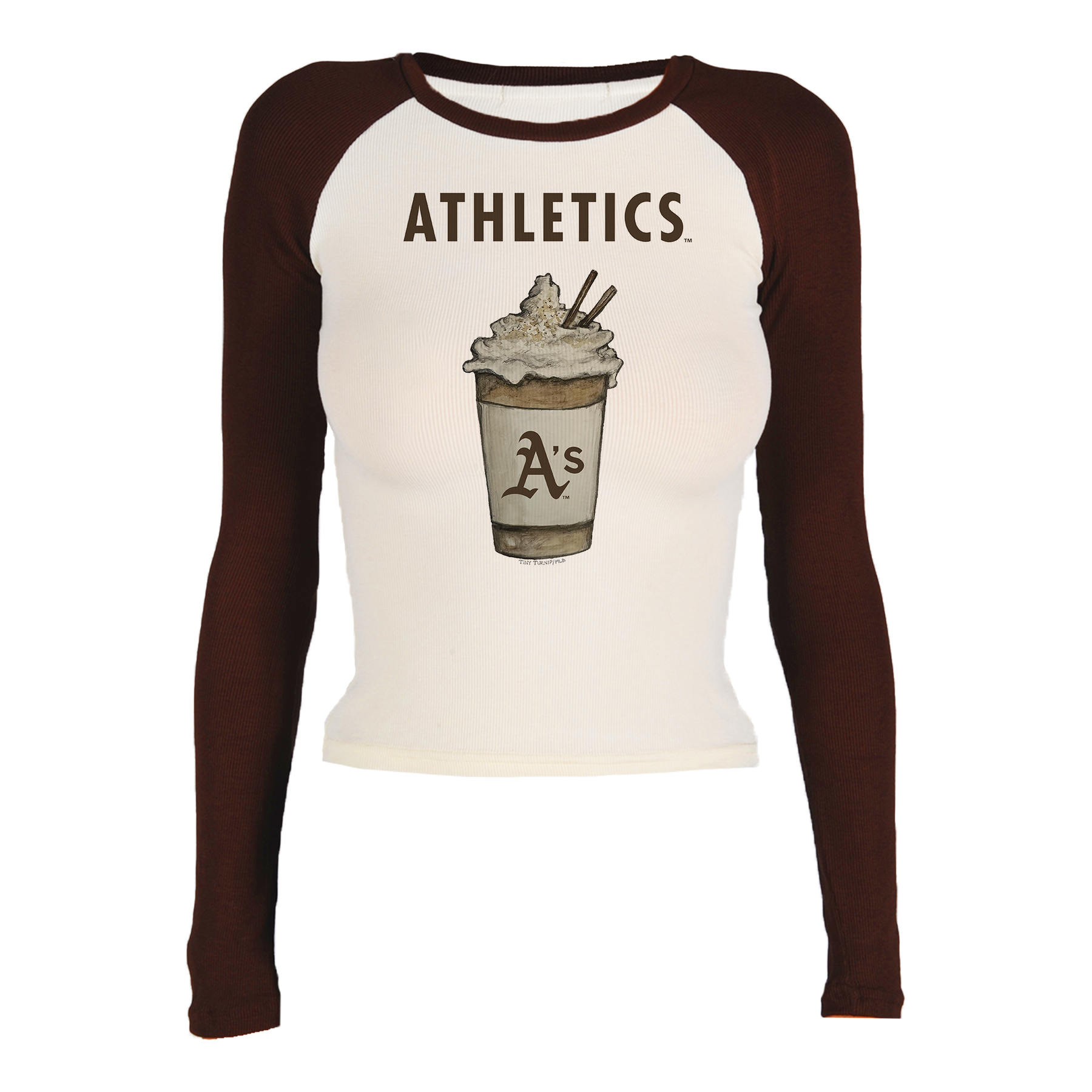 Oakland Athletics Latte Roxy Raglan Long Sleeve