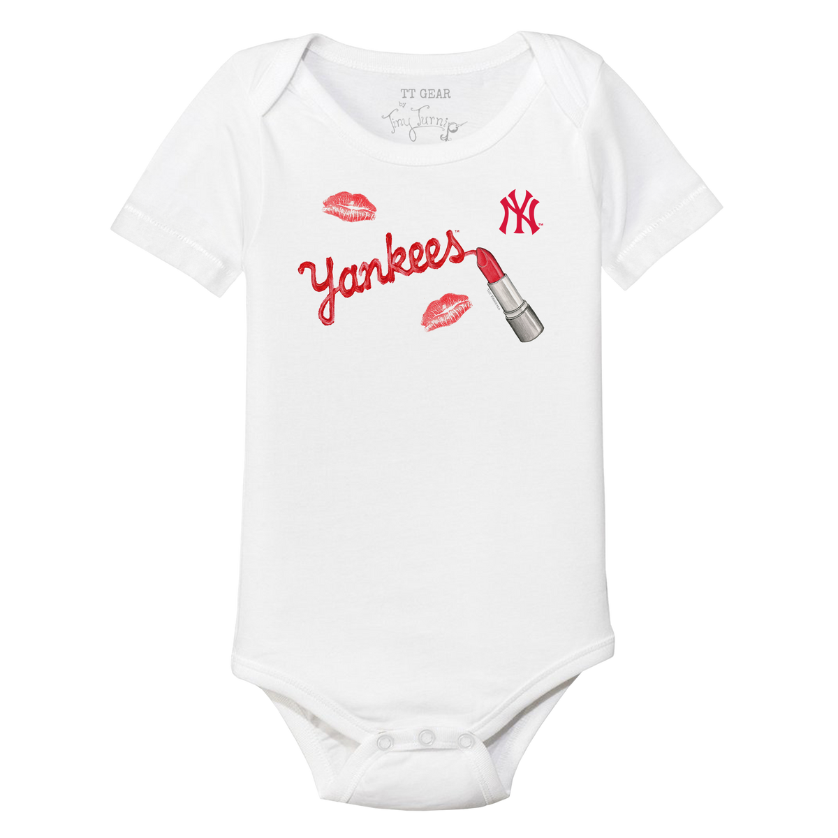 New York Yankees Lipstick Short Sleeve Snapper - Tiny Turnip