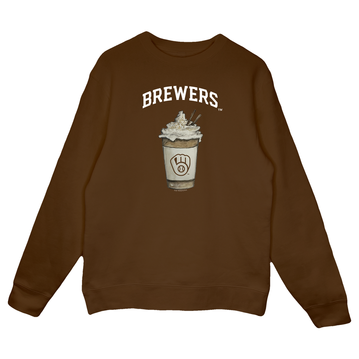 Milwaukee Brewers Latte Crewneck Sweatshirt