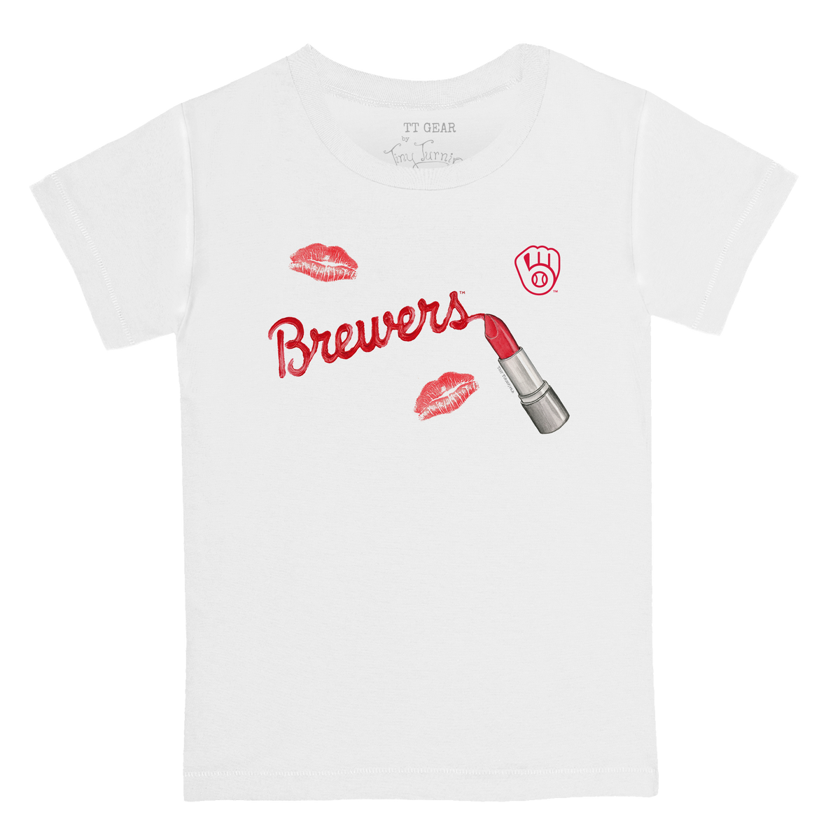 Milwaukee Brewers Lipstick Kid's Tee Shirt - Tiny Turnip