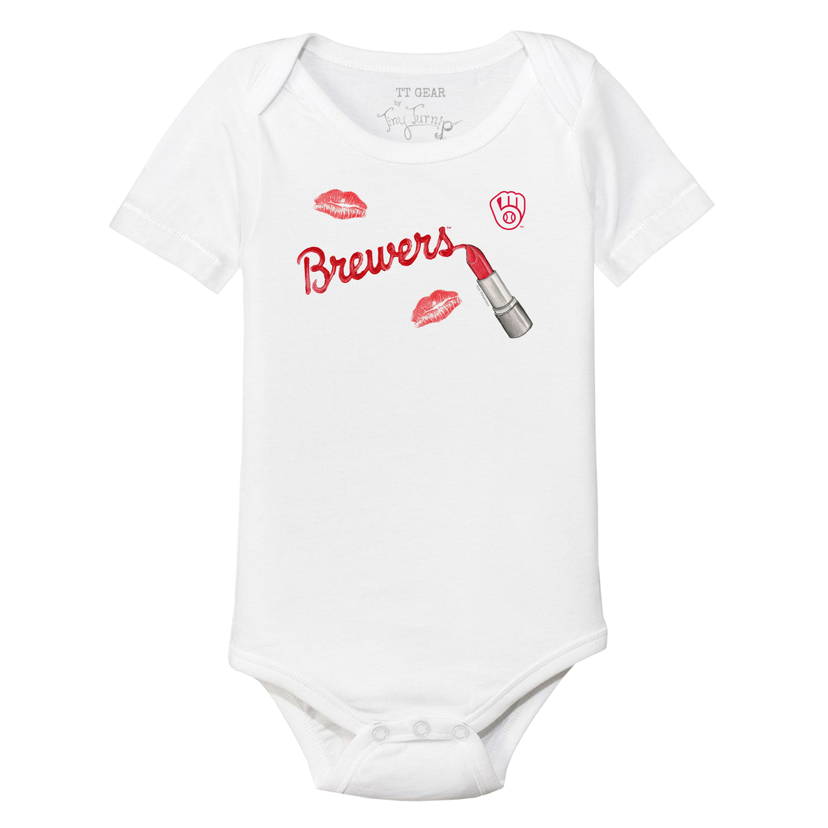 Milwaukee Brewers Lipstick Short Sleeve Snapper - Tiny Turnip
