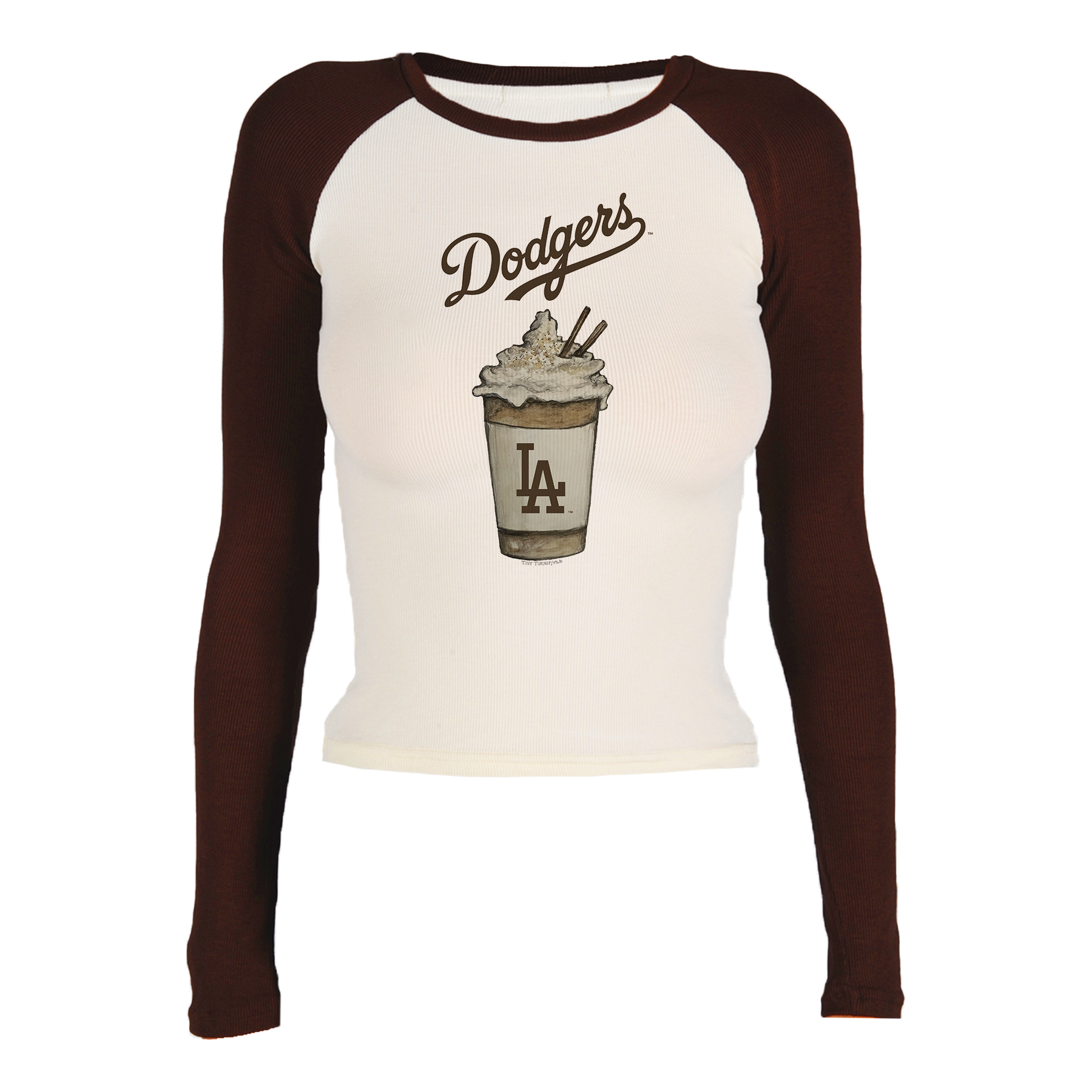 Los Angeles Dodgers Latte Roxy Raglan Long Sleeve