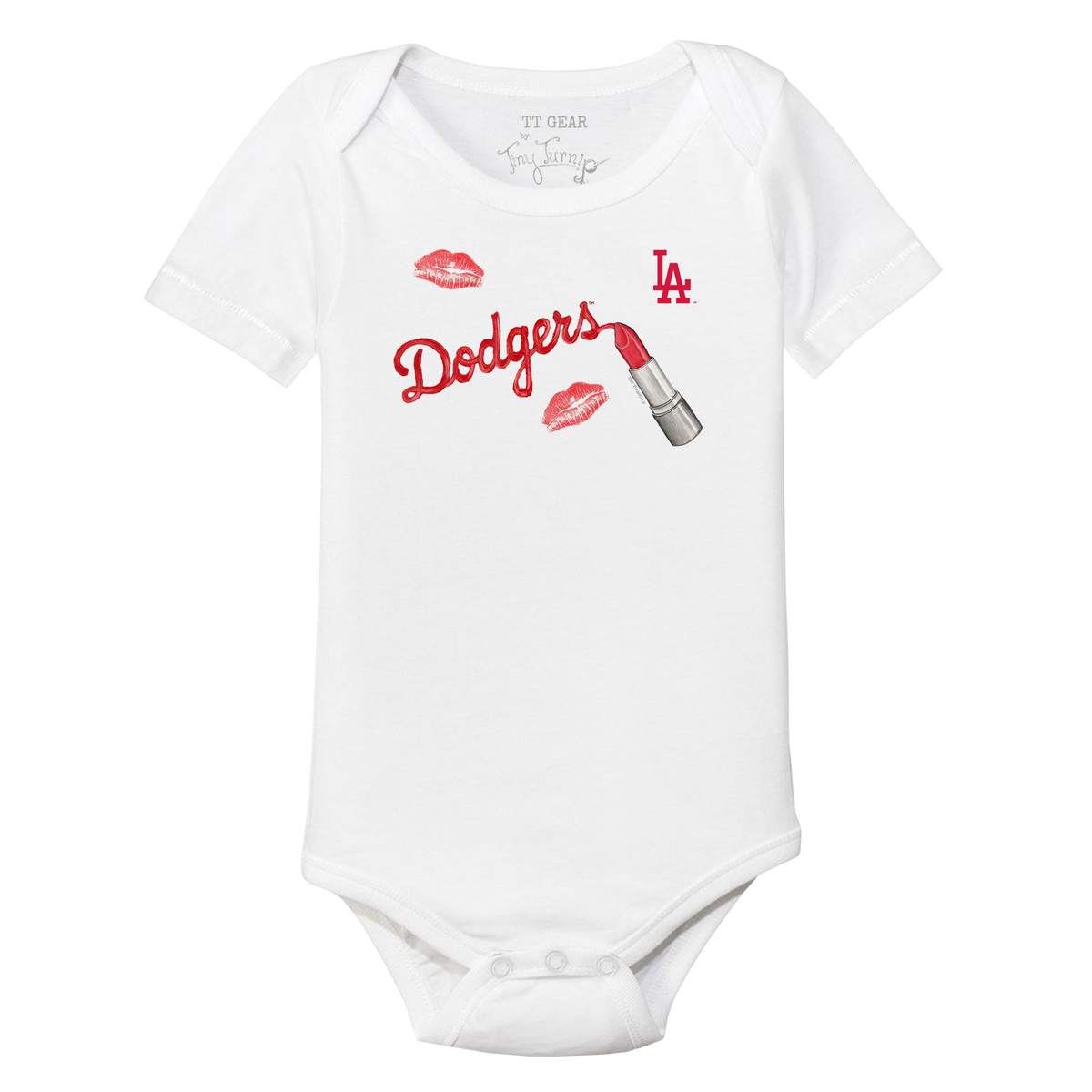 Los Angeles Dodgers Lipstick Short Sleeve Snapper - Tiny Turnip