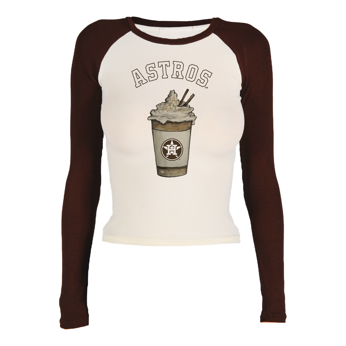 Houston Astros Latte Roxy Raglan Long Sleeve