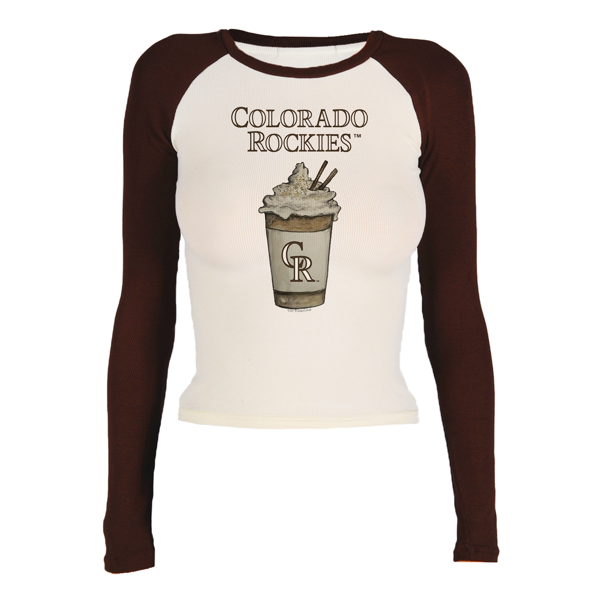 Colorado Rockies Latte Roxy Raglan Long Sleeve