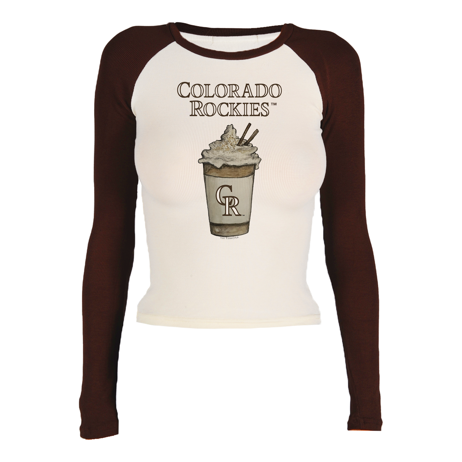Colorado Rockies Latte Roxy Raglan Long Sleeve