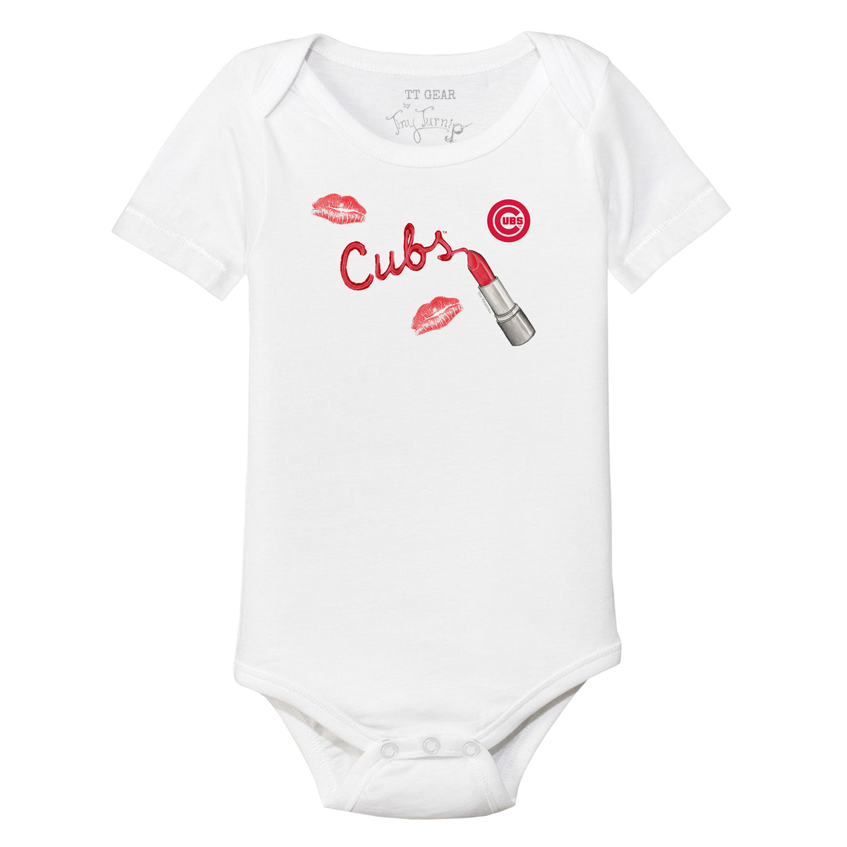 Chicago Cubs Lipstick Short Sleeve Snapper - Tiny Turnip