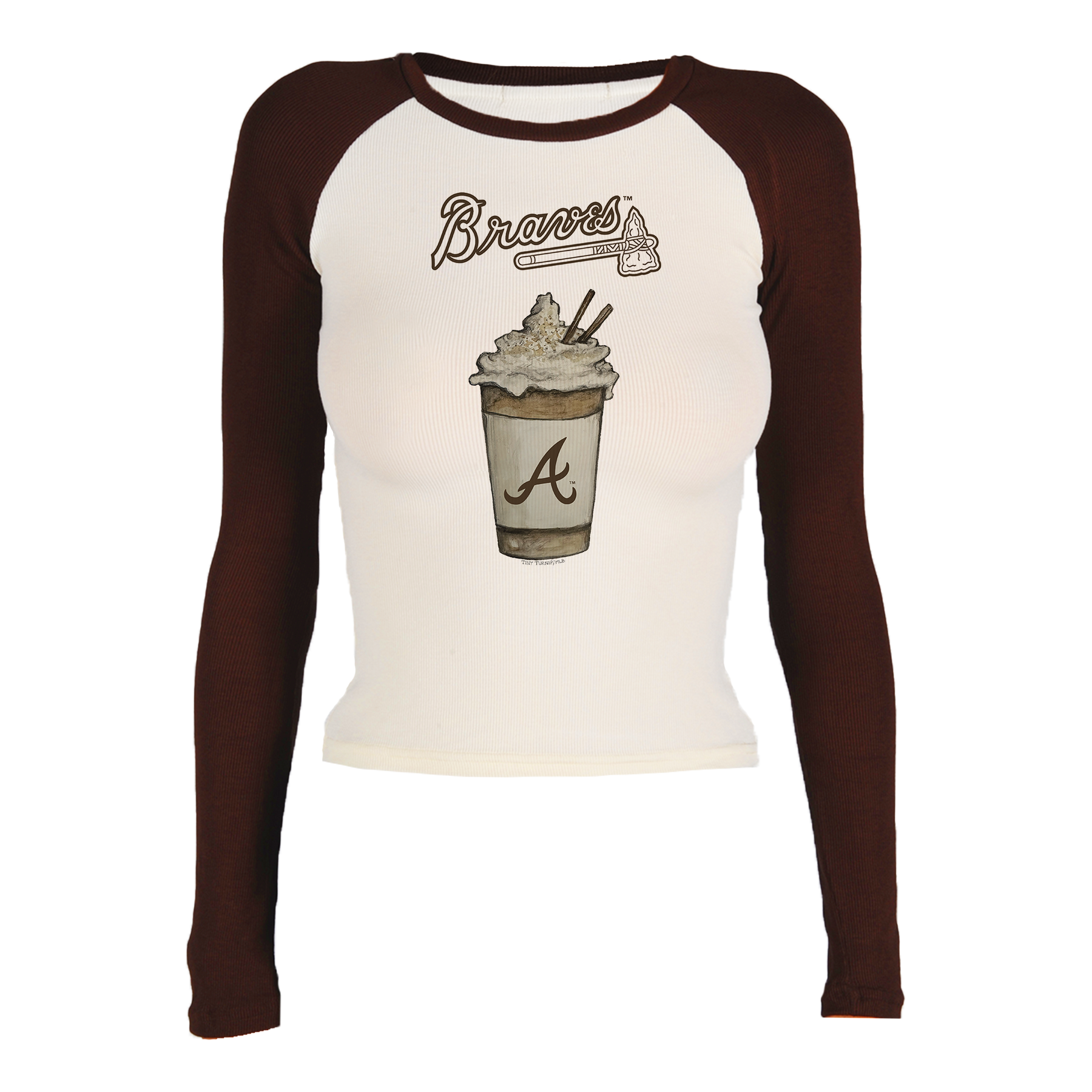 Atlanta Braves Latte Roxy Raglan Long Sleeve