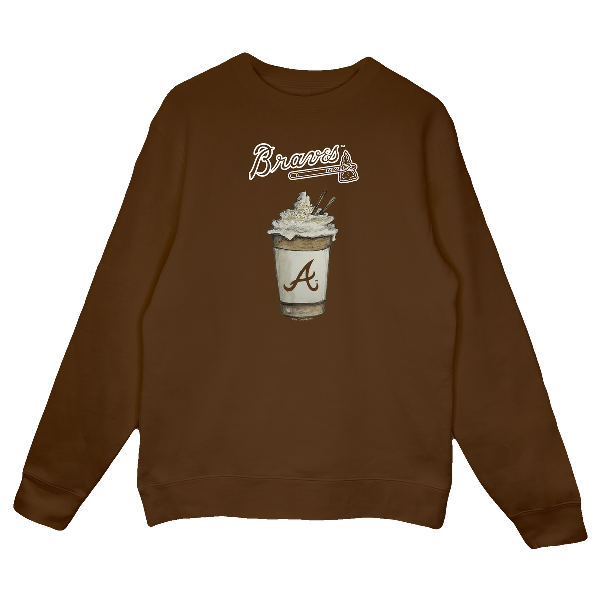 Atlanta Braves Latte Crewneck Sweatshirt