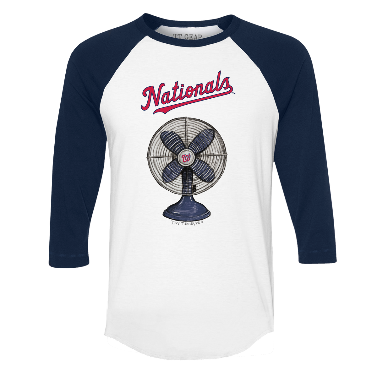 Washington Nationals Fan 3/4 Navy Blue Sleeve Raglan