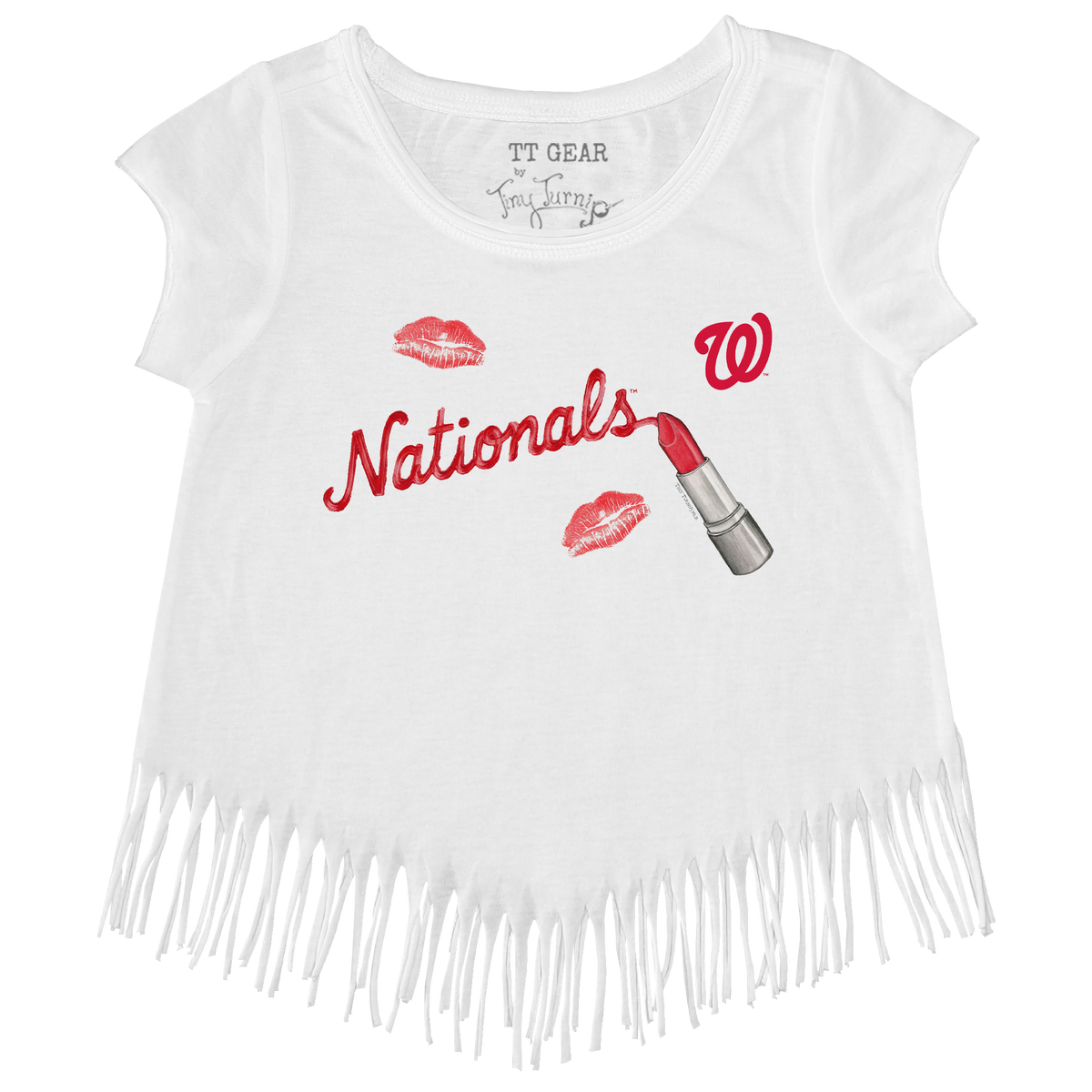 Washington Nationals Lipstick Fringe Tee - Tiny Turnip