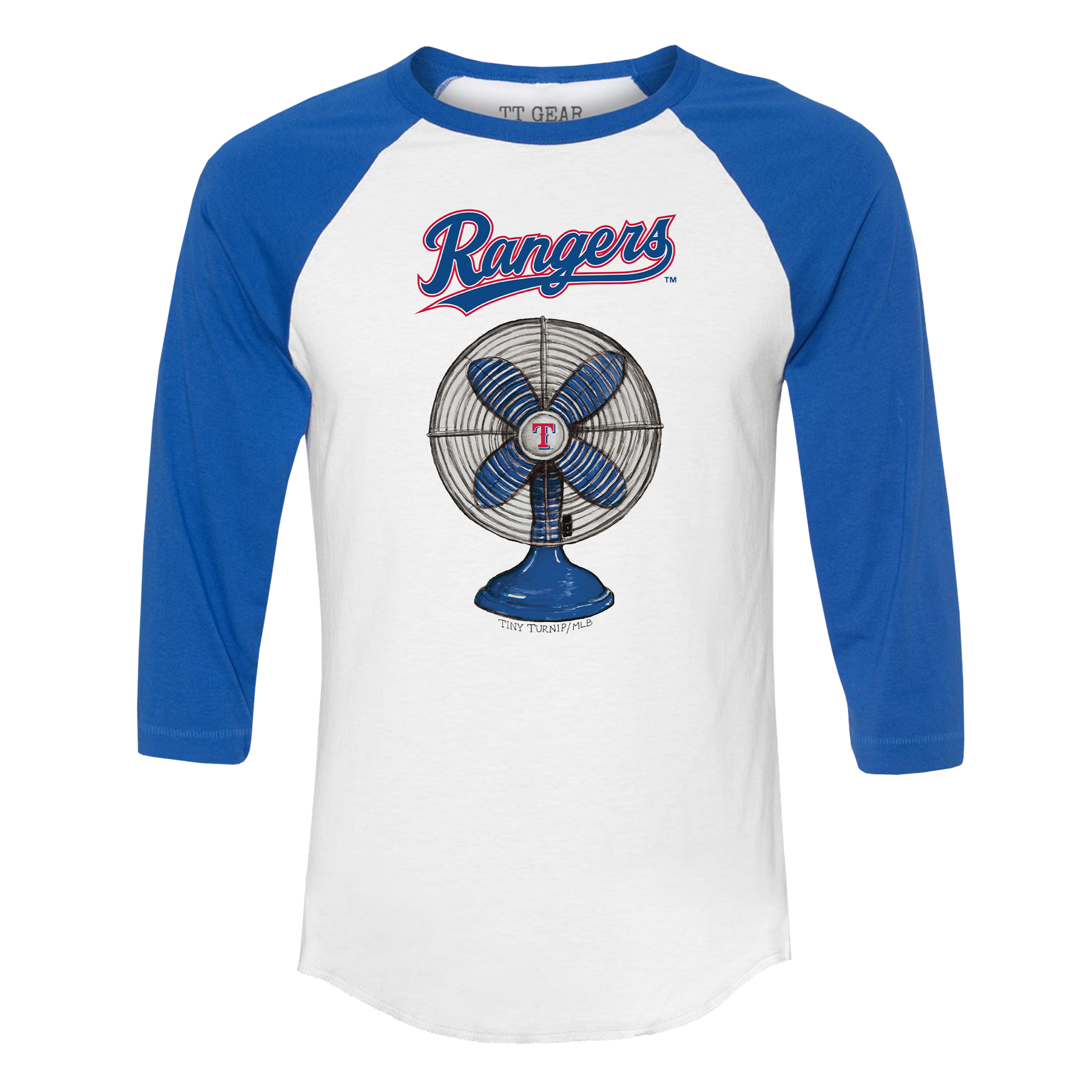 Texas Rangers Fan 3/4 Royal Blue Sleeve Raglan