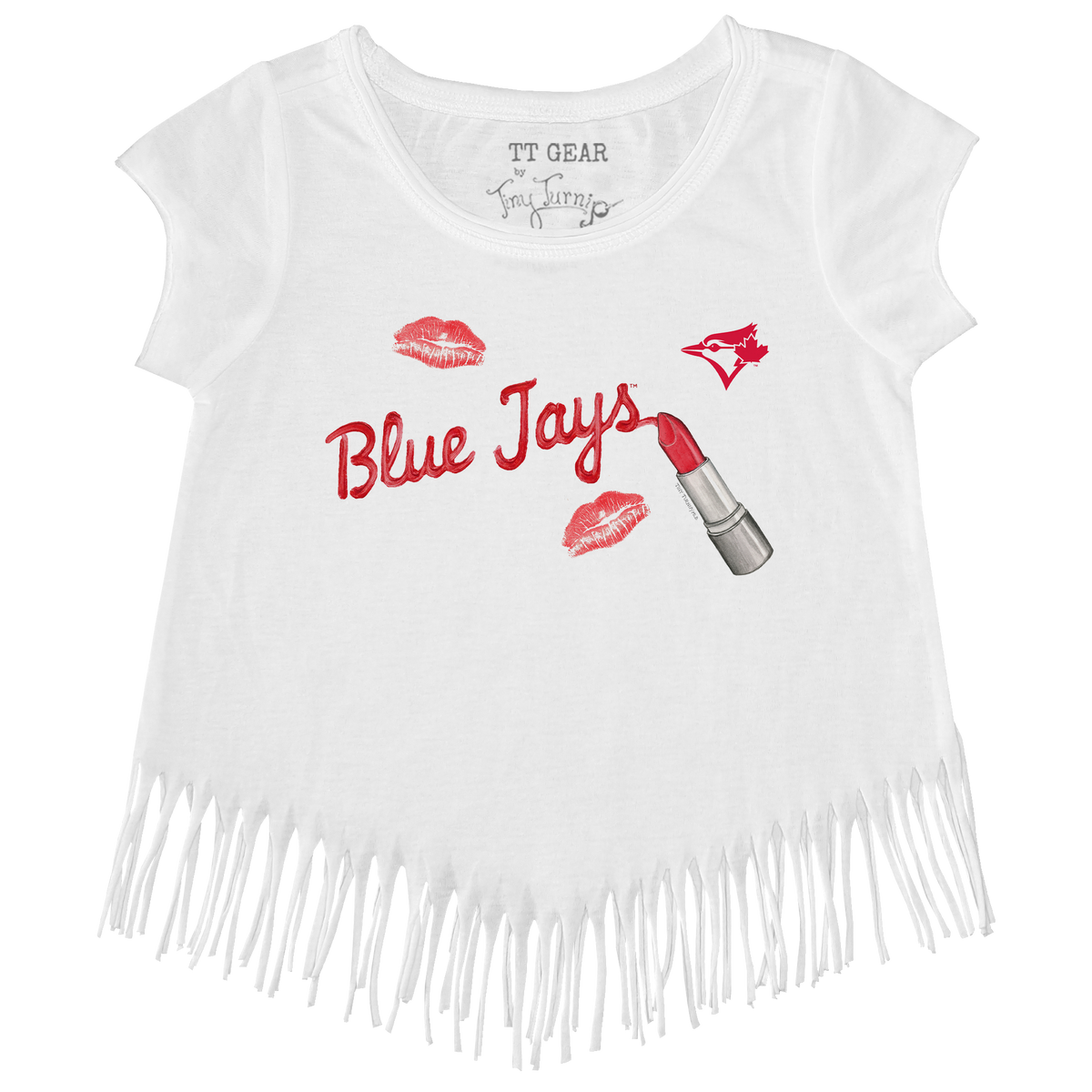 Toronto Blue Jays Lipstick Fringe Tee - Tiny Turnip