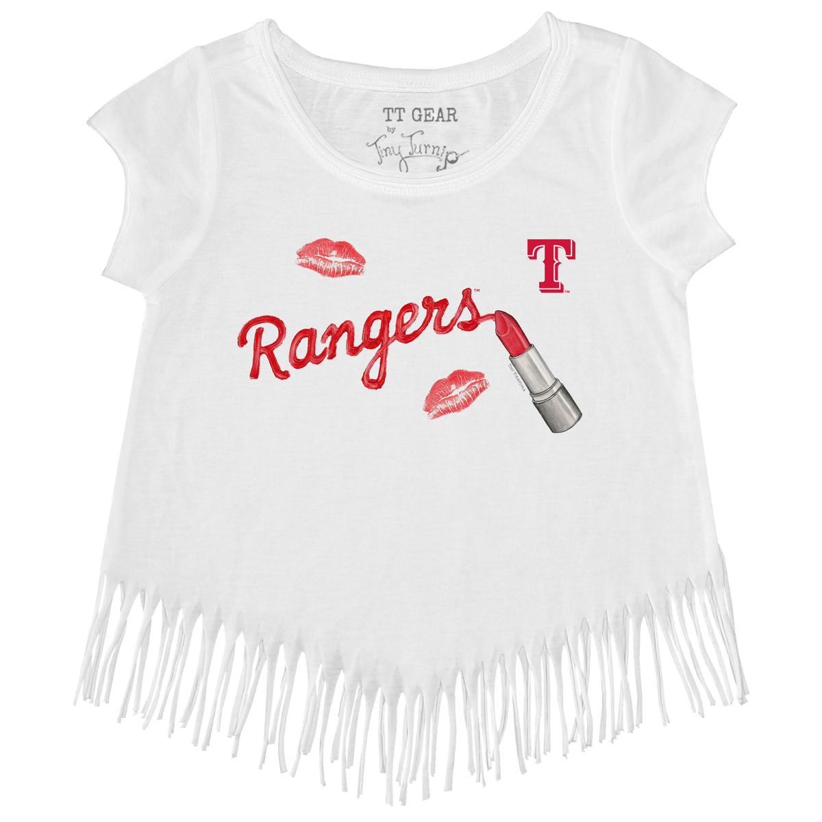Texas Rangers Lipstick Fringe Tee - Tiny Turnip