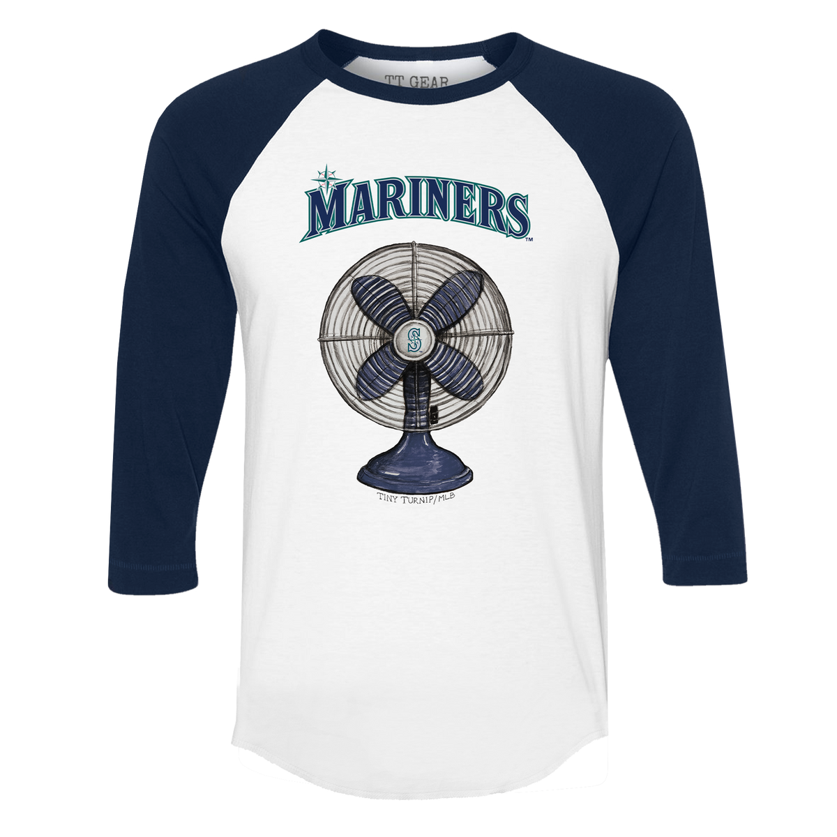 Seattle Mariners Fan 3/4 Navy Blue Sleeve Raglan