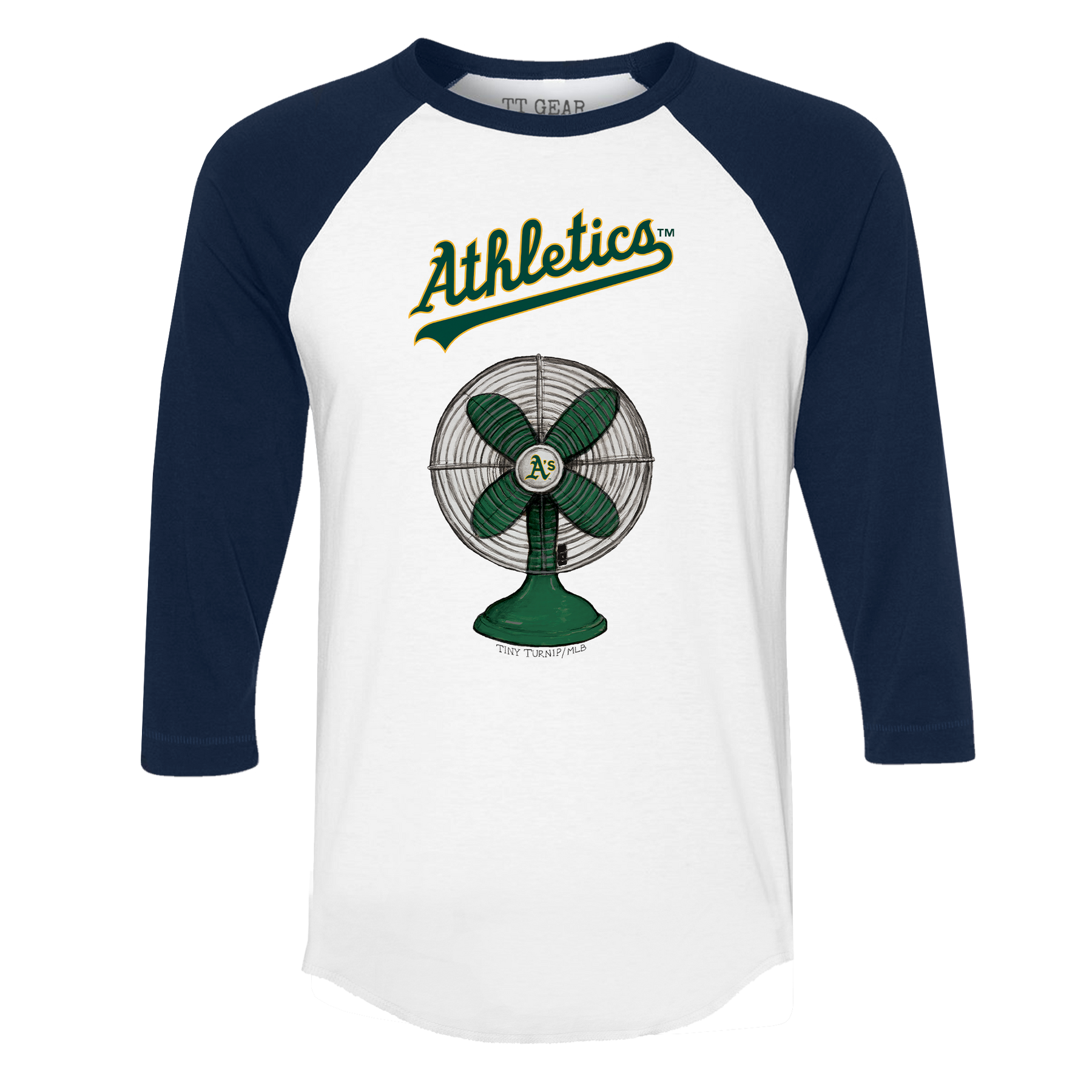 Oakland Athletics Fan 3/4 Black Sleeve Raglan