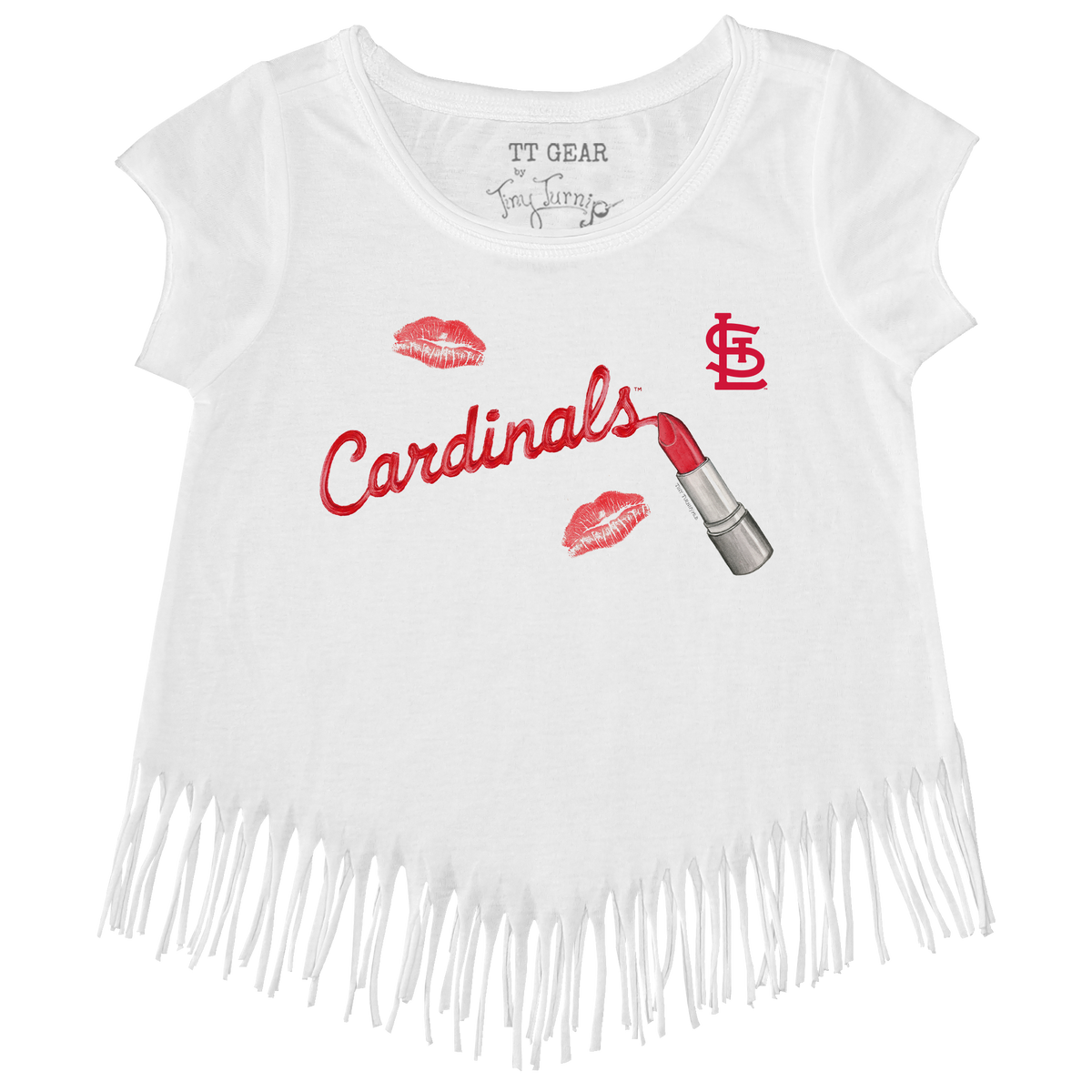 St. Louis Cardinals Lipstick Fringe Tee - Tiny Turnip