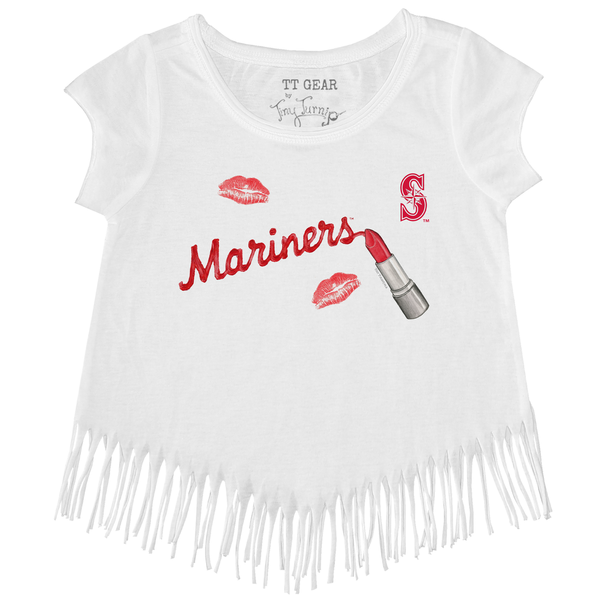 Seattle Mariners Lipstick Fringe Tee - Tiny Turnip