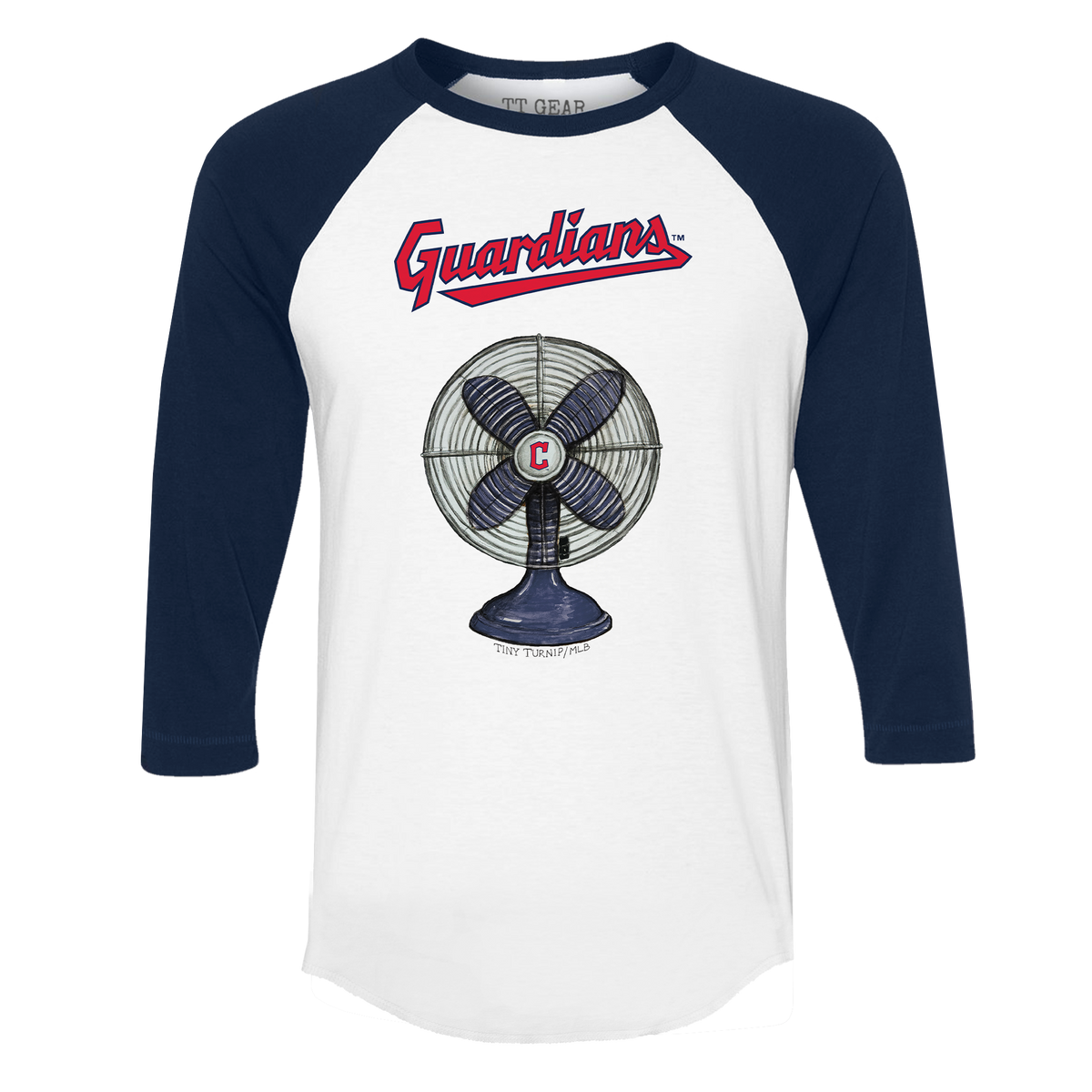 Cleveland Guardians Fan 3/4 Navy Blue Sleeve Raglan