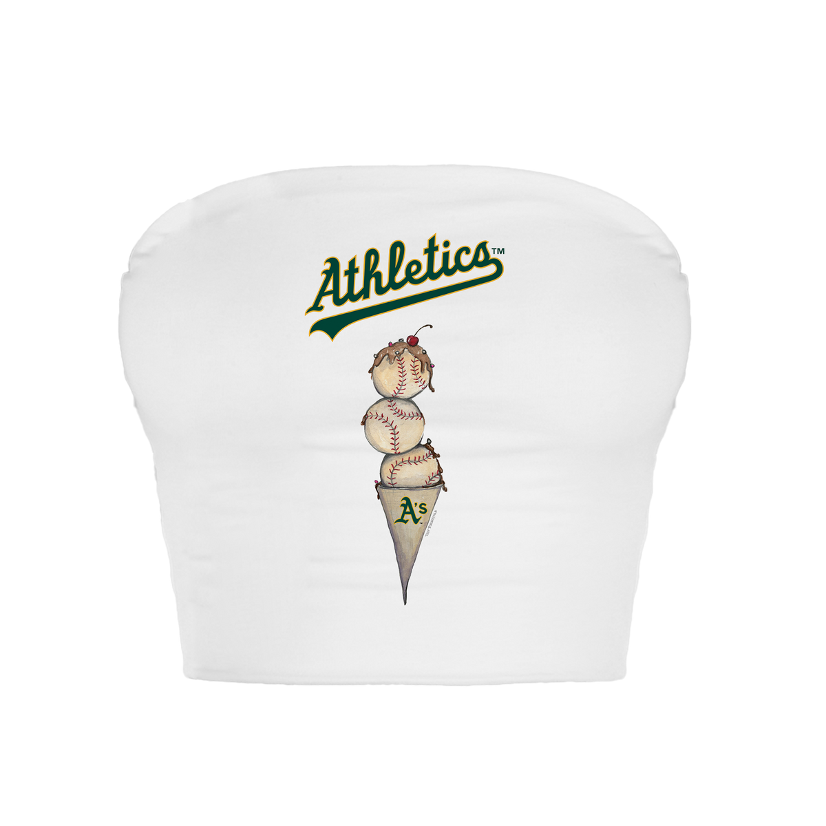 Oakland Athletics Triple Scoop Crop Tube Top