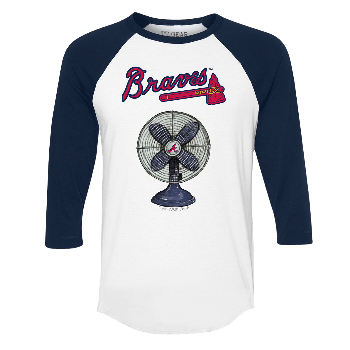 Atlanta Braves Fan 3/4 Navy Blue Sleeve Raglan
