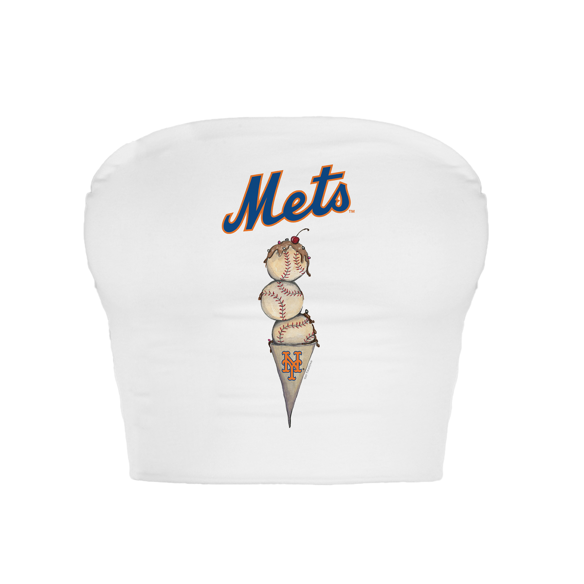 New York Mets Triple Scoop Crop Tube Top