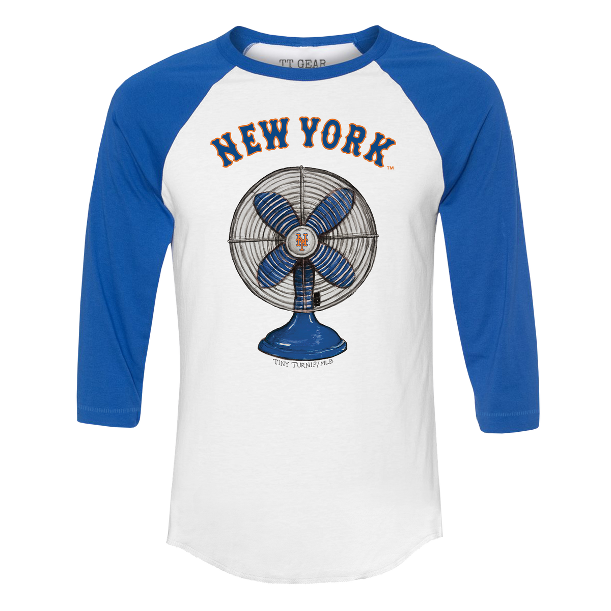 New York Mets Fan 3/4 Royal Blue Sleeve Raglan