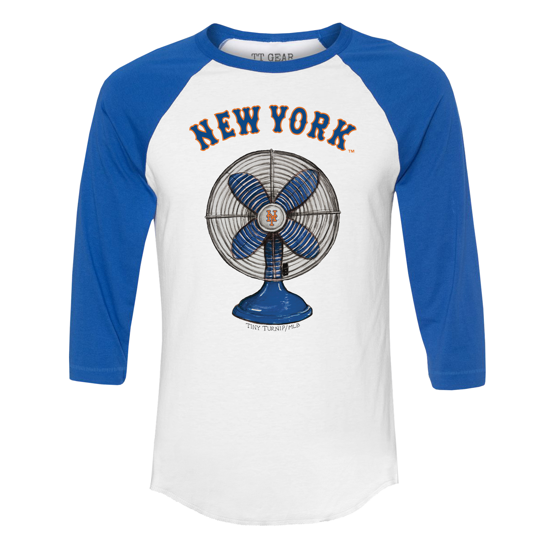 New York Mets Fan 3/4 Royal Blue Sleeve Raglan