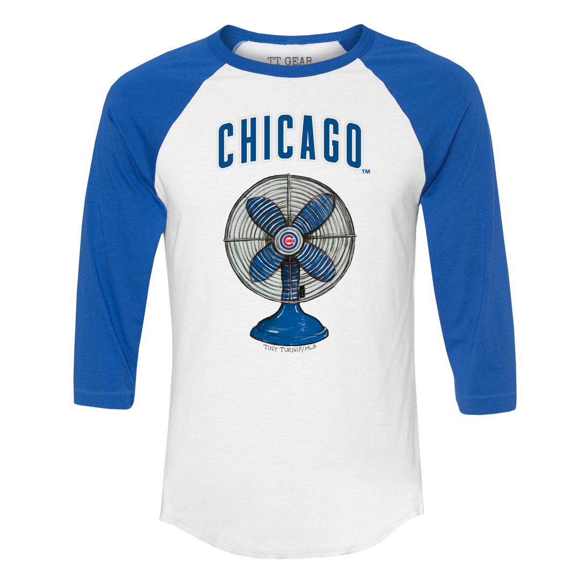 Chicago Cubs Fan 3/4 Royal Blue Sleeve Raglan