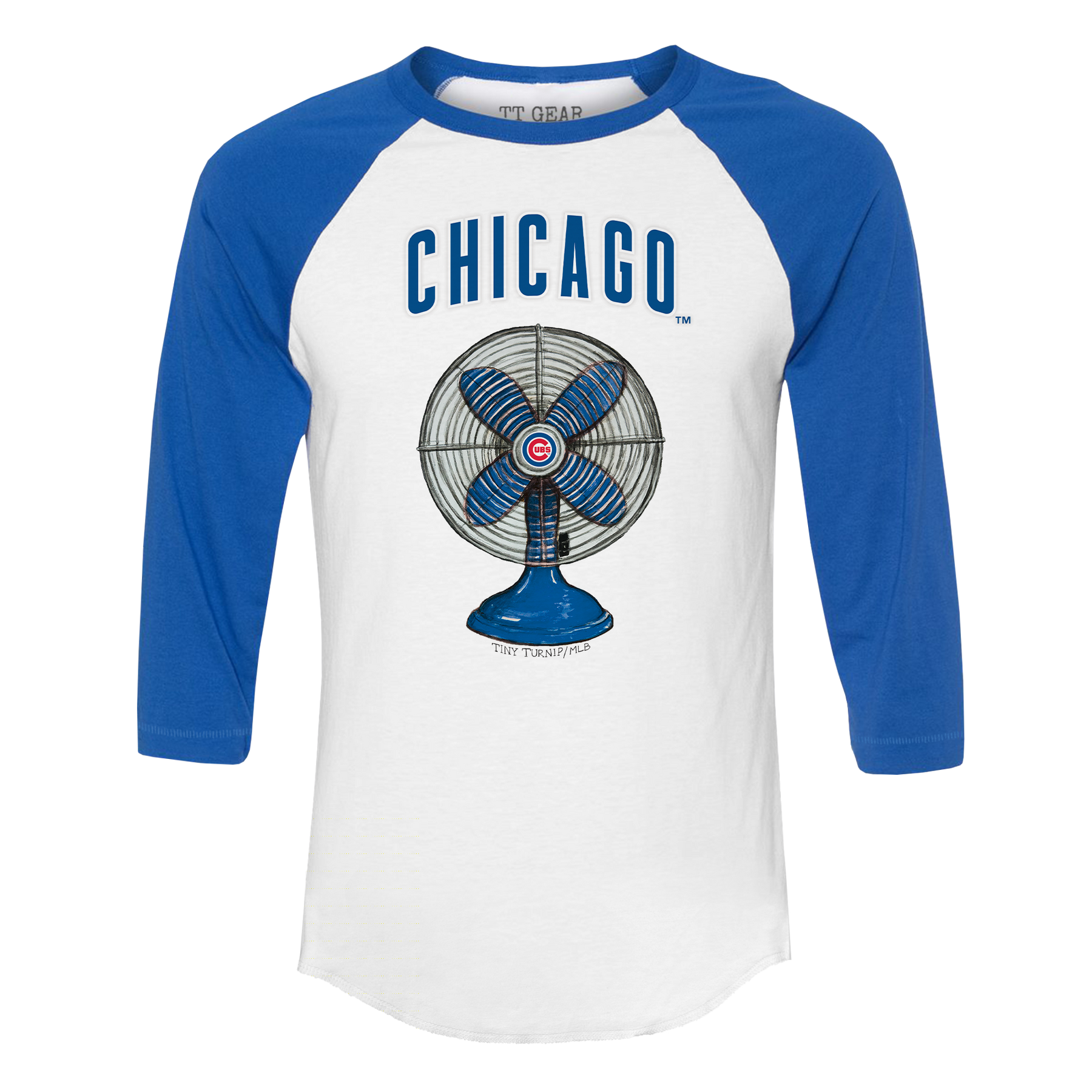 Chicago Cubs Fan 3/4 Royal Blue Sleeve Raglan