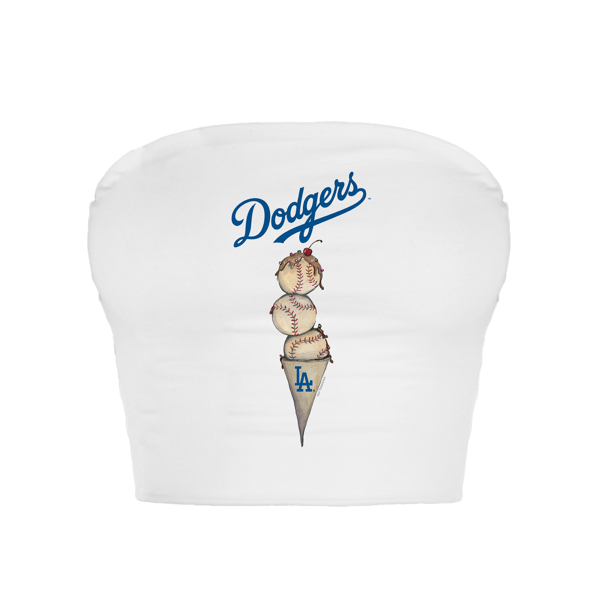 Los Angeles Dodgers Triple Scoop Crop Tube Top