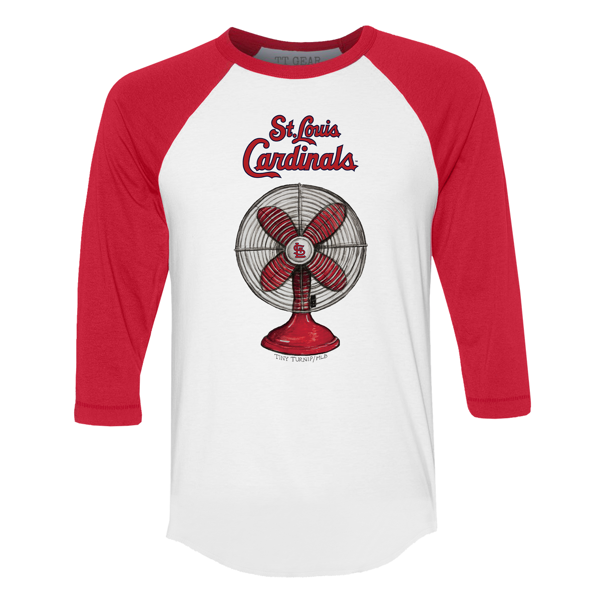 St. Louis Cardinals Fan 3/4 Red Sleeve Raglan