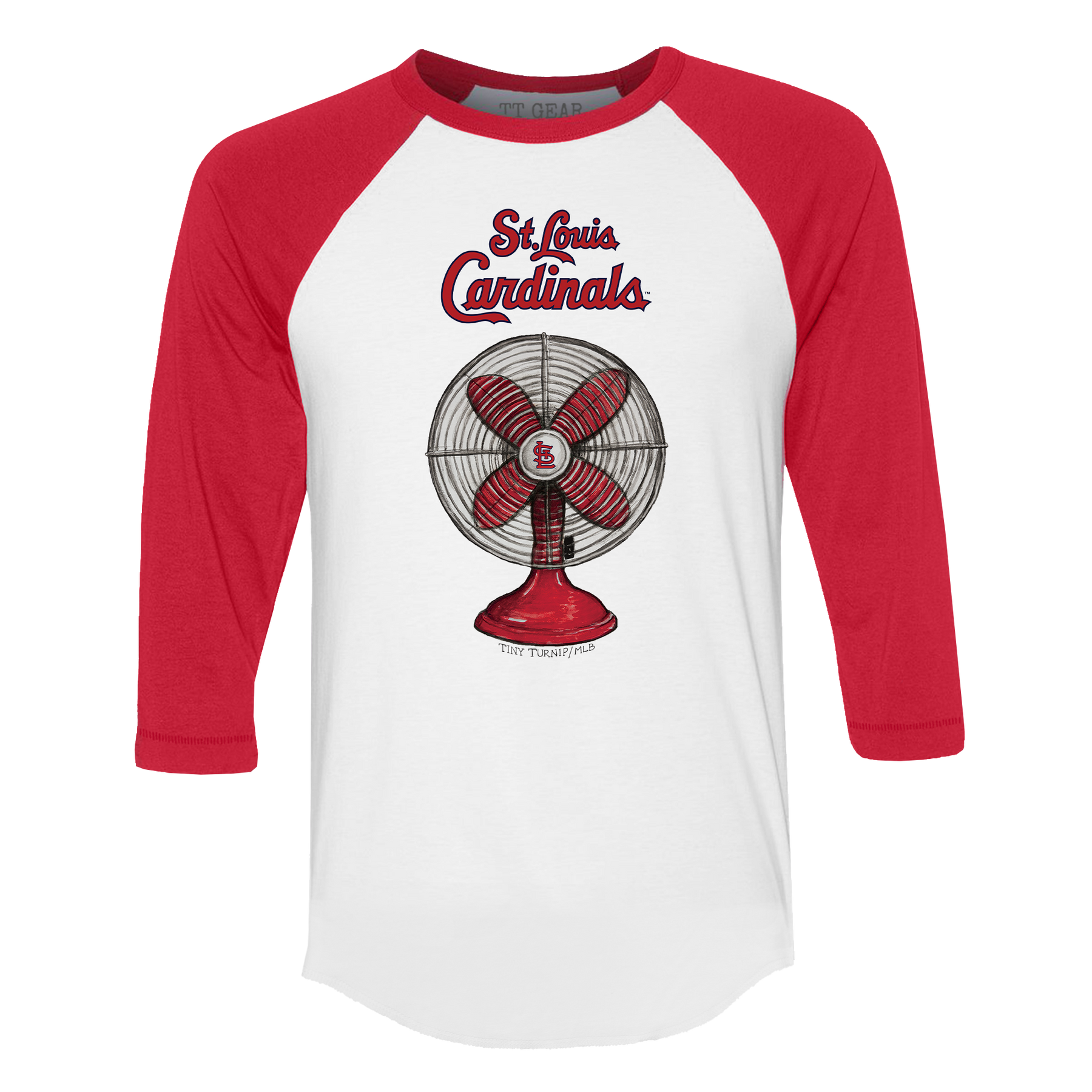 St. Louis Cardinals Fan 3/4 Red Sleeve Raglan