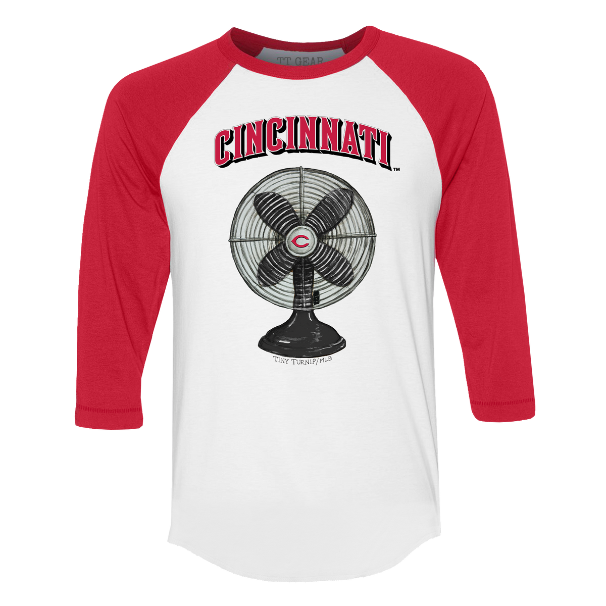 Cincinnati Reds Fan 3/4 Red Sleeve Raglan