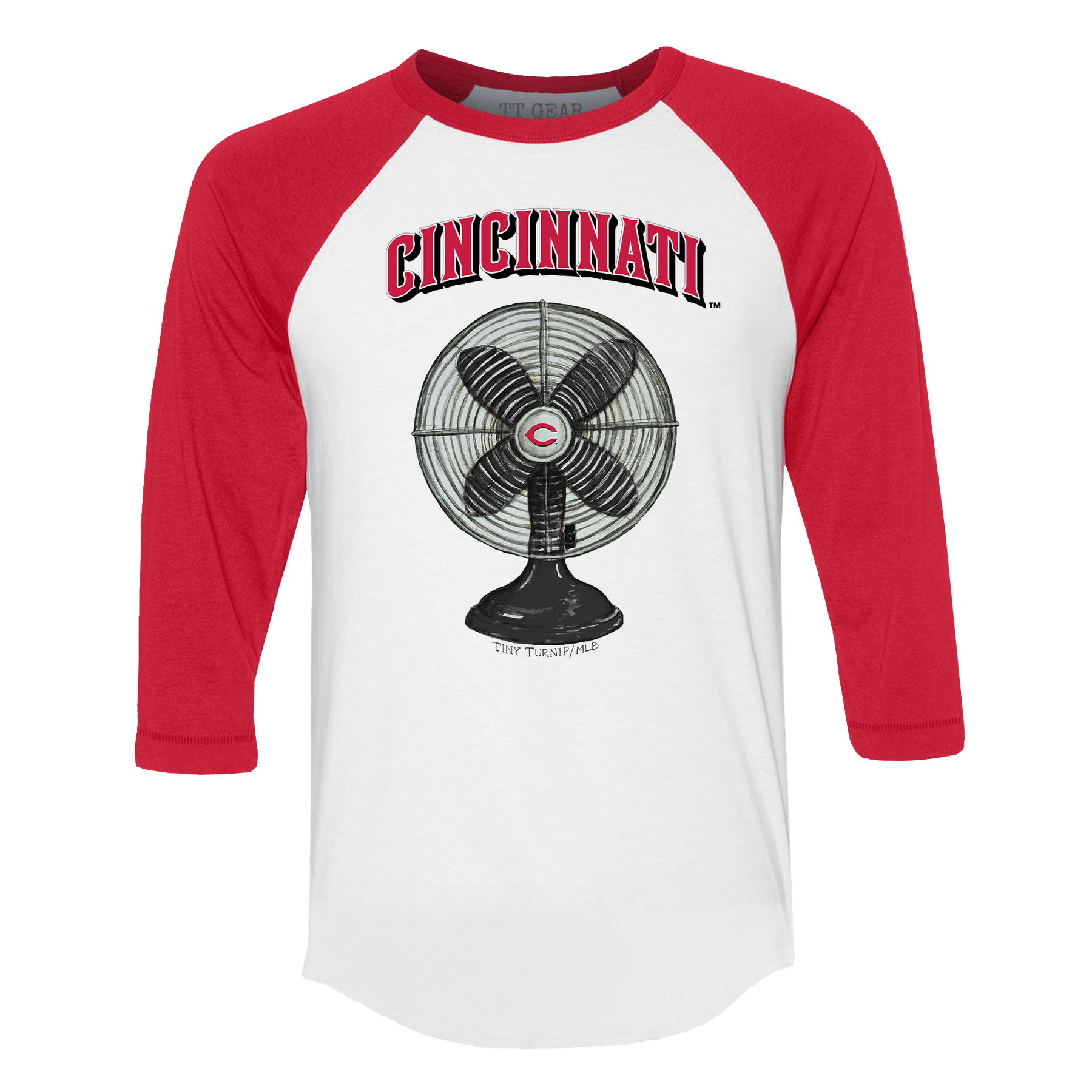 Cincinnati Reds Fan 3/4 Red Sleeve Raglan
