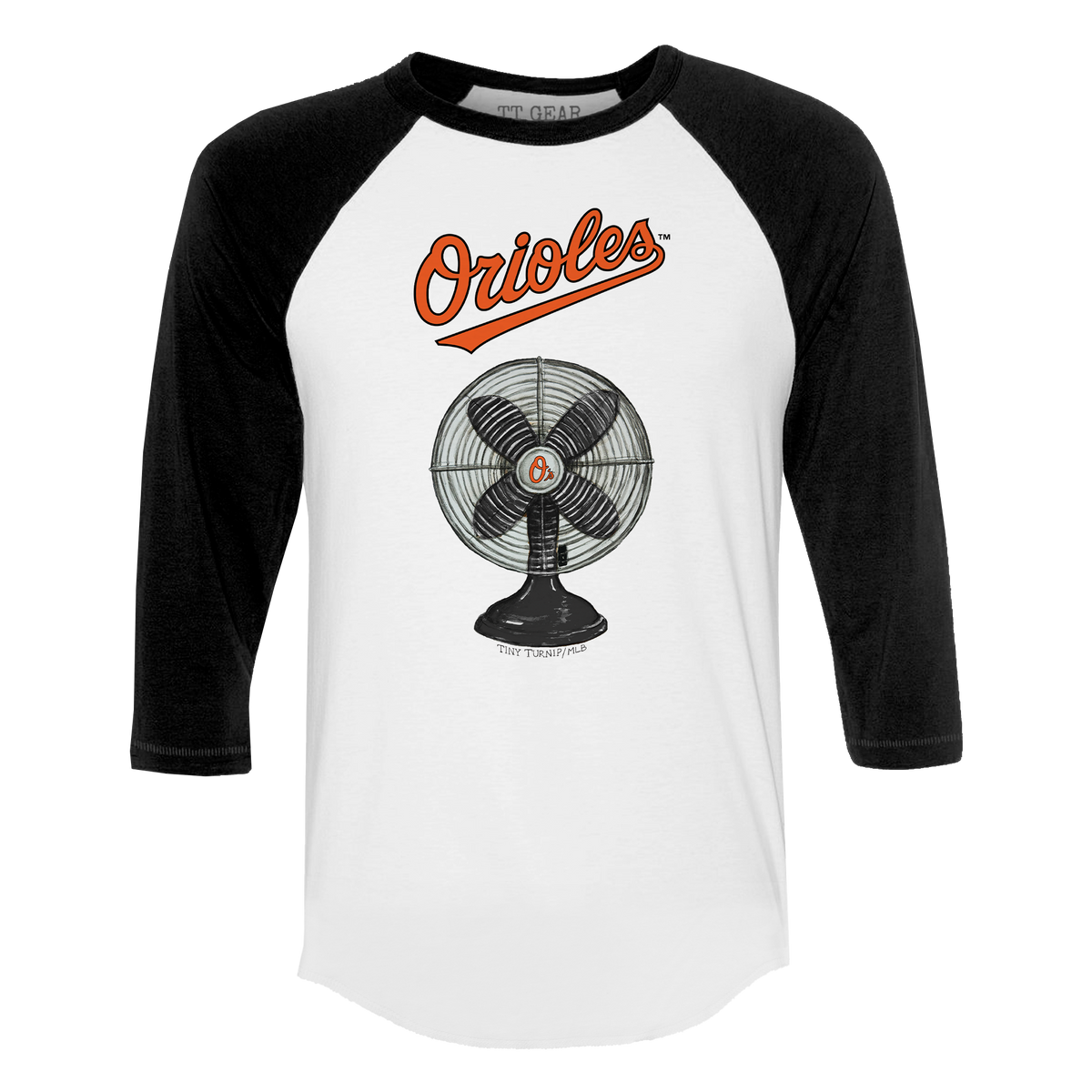 Baltimore Orioles Fan 3/4 Black Sleeve Raglan