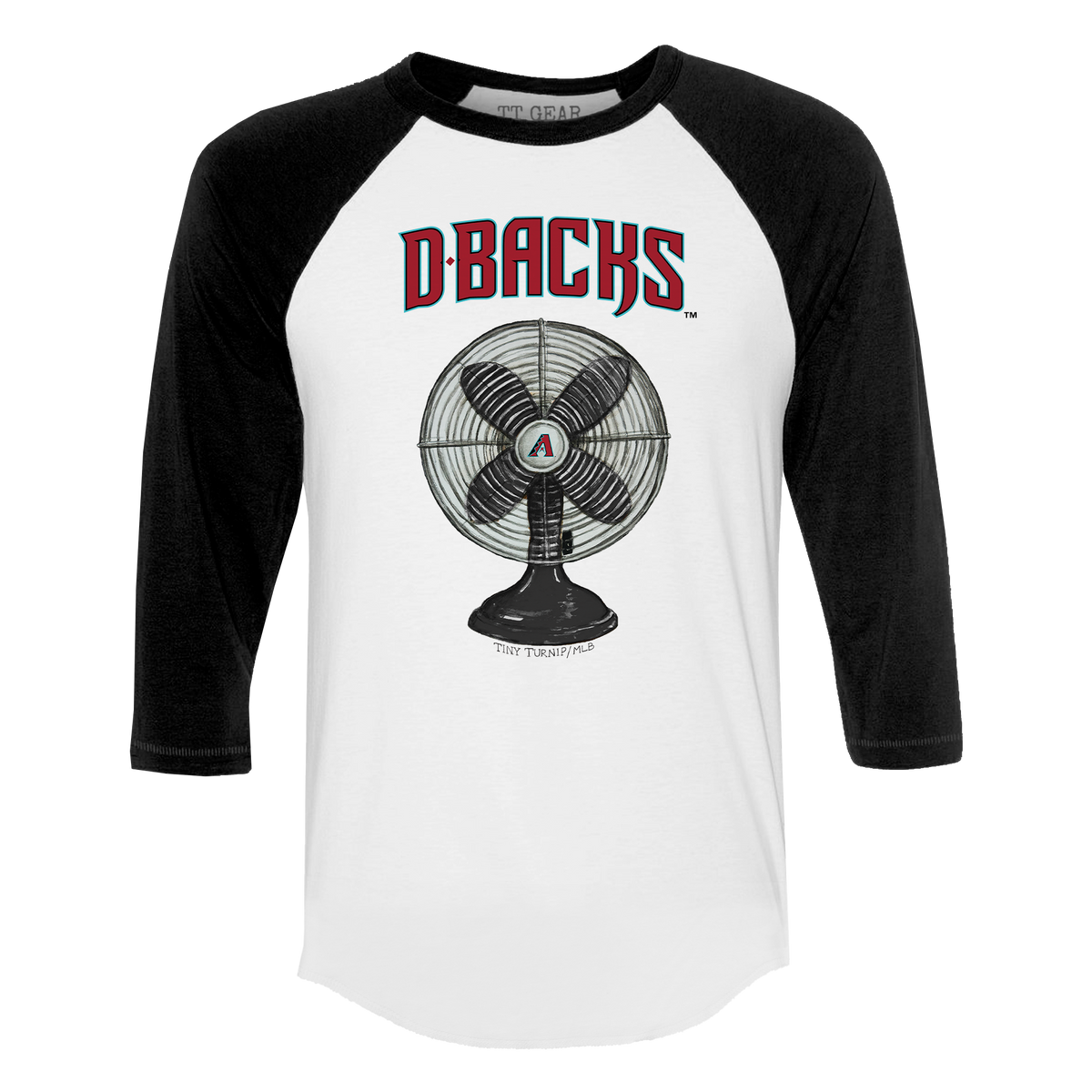 Arizona Diamondbacks Fan 3/4 Black Sleeve Raglan