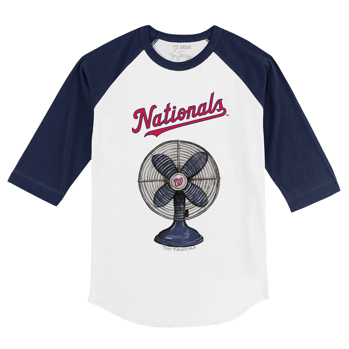 Washington Nationals Fan 3/4 Navy Blue Sleeve Raglan