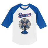 Texas Rangers Fan 3/4 Royal Blue Sleeve Raglan