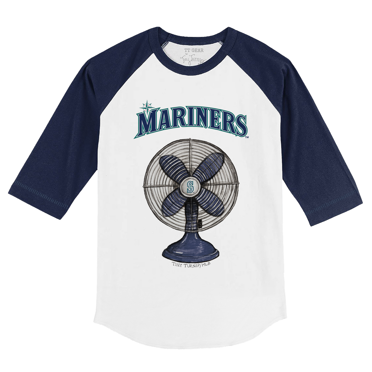 Seattle Mariners Fan 3/4 Navy Blue Sleeve Raglan
