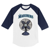 Seattle Mariners Fan 3/4 Navy Blue Sleeve Raglan